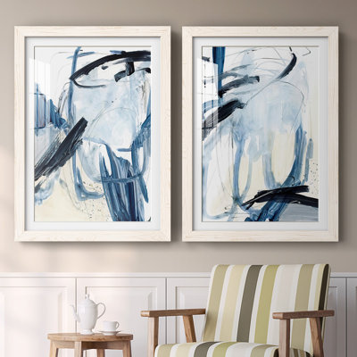 " Indigo Swash I " 2 - Pieces Painting Print