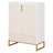 29.52 Inches White & Gold Shoe Cabinet With Doors, 5 Tiers Shoe Storage Organizer-1621605618