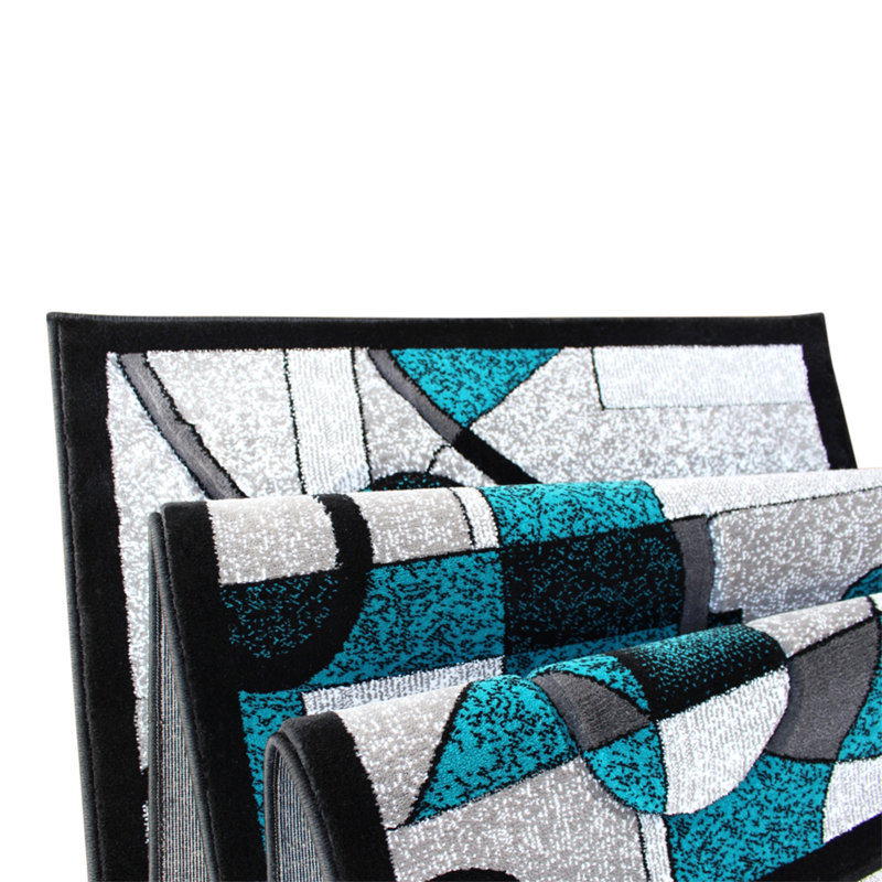 Skaghi Modern Geometric Abstract Area Rug, Runner 2'9" x 10'