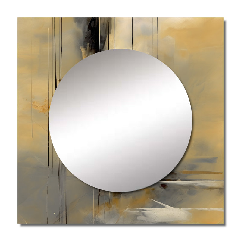 Milferd - Miroir carré abstrait mural pour chambre à coucher, 36 po x 36 po