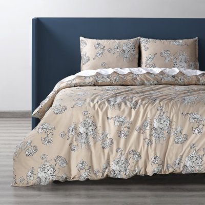 Allan-John Cotton Percale Floral Duvet Cover