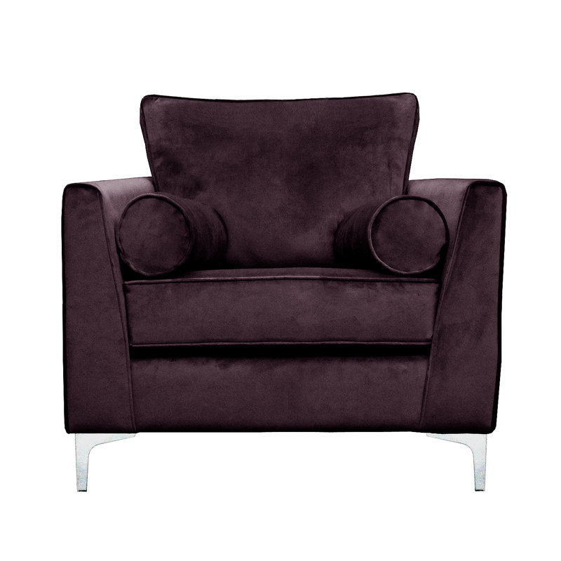Giancarlo Velvet Armchair, Aubergine