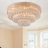31.5" Built-in LED Light Modern Luxury Crystal Flush Mount Lighting with Remote Control