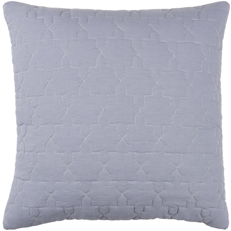 Geometric Linen Pillow Cover, 20" H x 20" W x 1" D, Medium Gray
