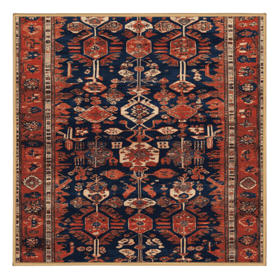 Machine Washable Persian Brown Area Rug