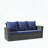 67.7" 3-Seat All-Weather Wicker Patio Sofa with Thick Blue Cushions, Black Frame-873009195