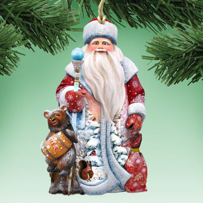 5'' Handmade Wood Hanging Figurine Ornament