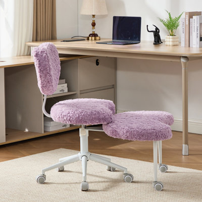 Fauteuil de méditation artificiel à poils de lapin plus, fauteuil à pieds croisés avec roulettes, fauteuil TDAH, fauteuil de bureau Criss