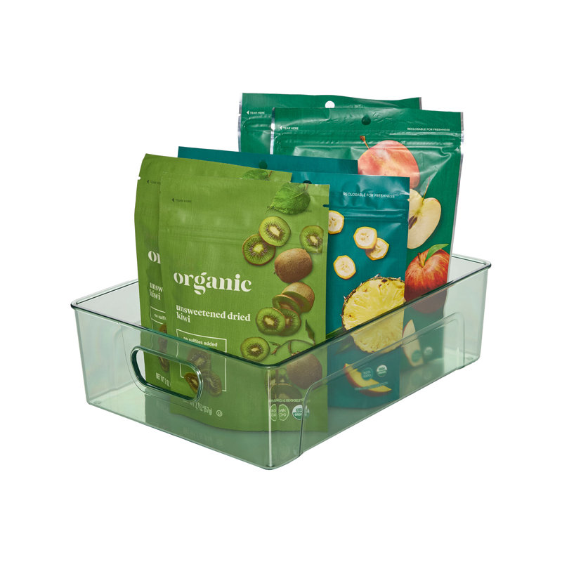 Copco Plastic Storage Bin, 3.5" H x 8.58" W x 11.57" D, Green