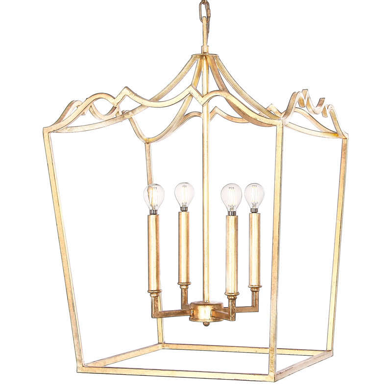 Luminaire suspendu carré à 4 lumières Thiva