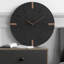 Horloge murale noire minimaliste et ronde pour salon