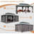 Hardtop Gazebo, Aluminum Metal Gazebo With Galvanized Steel Double Roof Canopy, Curtain And Netting, Permanent Gazebo Pavilion For Patio, Backyard, Deck-111084700