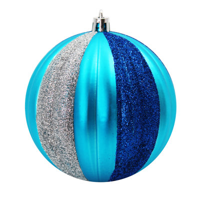 Arctic 4'' Striped Ornaments Shatterproof Ball Ornament
