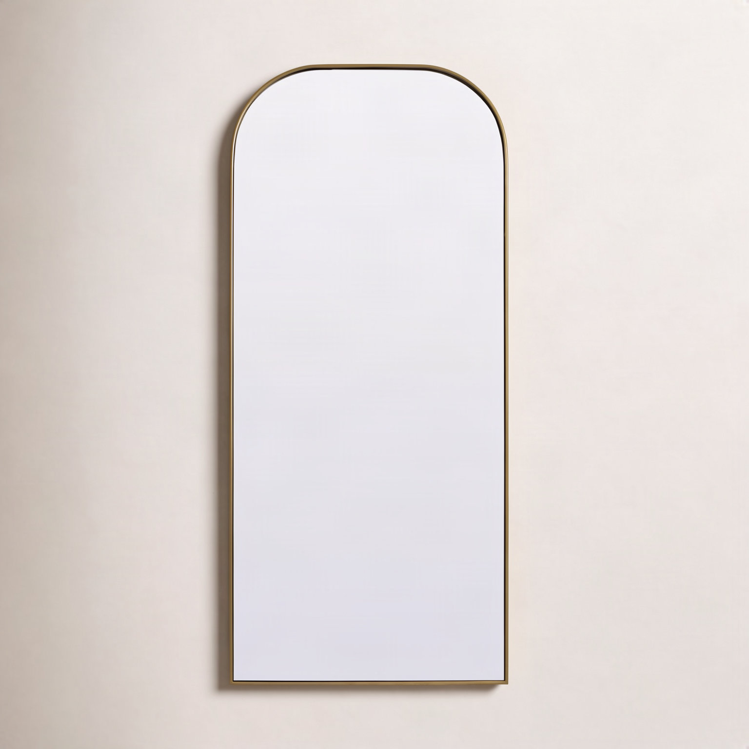 Sabine Metal Wide Arch Wall Mirror, 76" x 32", Brass