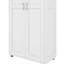 Grande armoire de rangement pour salle de bain avec 2 portes, 2 tablettes intérieures réglables et 2 tablettes fixes pour la salle de bain