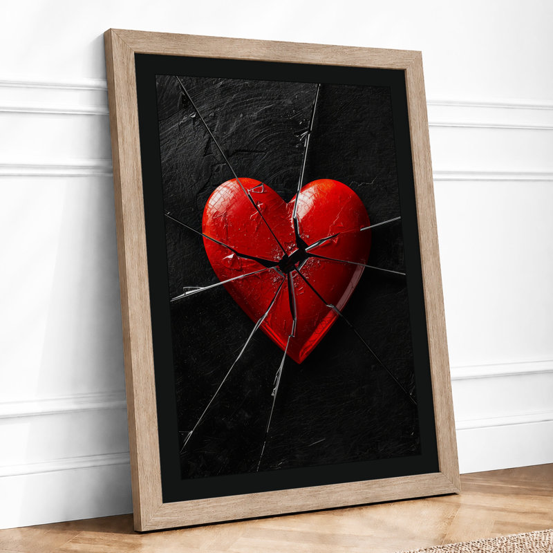 Fractured Heart Modern - Print, A1 - 84.1 x 59.4 cm, Oak