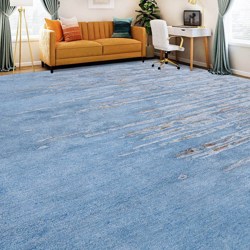 Area Rug in Blue, Rectangle 3' x 6'