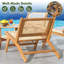 Chaise en bois de teck moderne Mid-Century avec siège et dossier en rotin tissé à la main 1 pièce Bay Isle Home ™