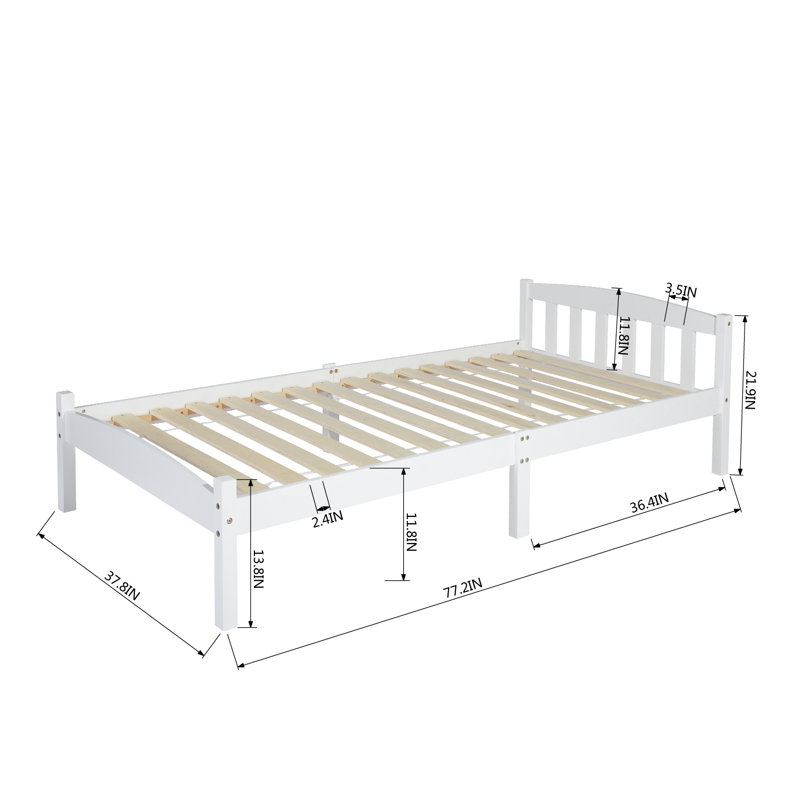 Nublin Solid Wood Bed, Single (3')