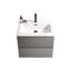 Meuble-lavabo avec lavabo en céramique, fixation murale de 61 cm, style gris sidéral, grand espace de rangement, tiroirs silencieux, meuble mural moderne, lavabo de 61 cm, design, système de tiroirs spacieux