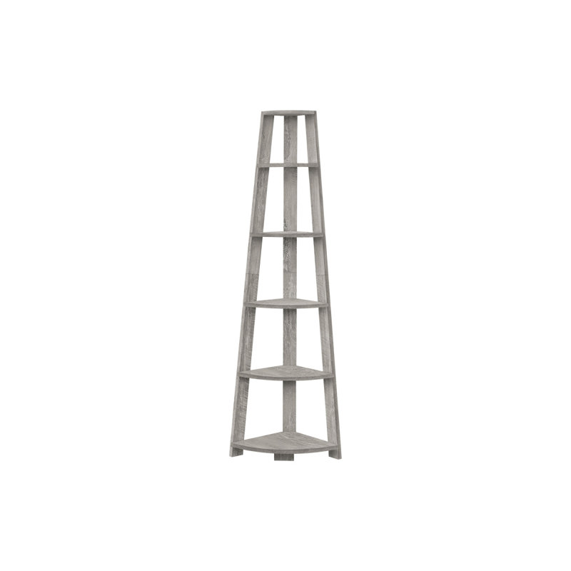 Versatile 5 Tier Laminate Bookcase For Office And Bedroom Contemporary And Modern Design, Gray