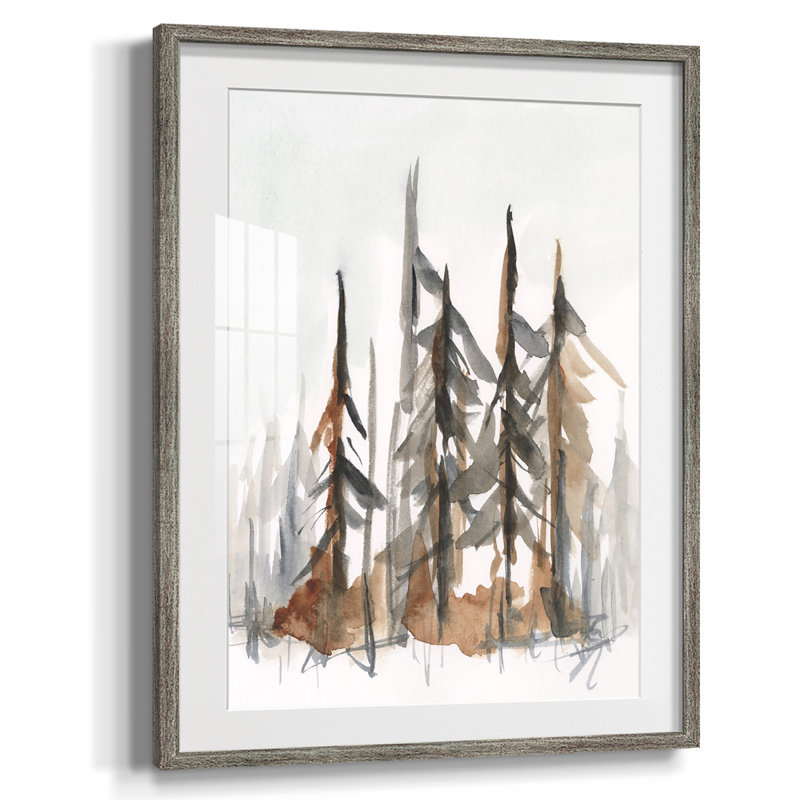 Impression encadrée embelli «Coastal Plain I», Blanc, Papier encadré argent vieilli