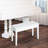 White Faux Leather Padded Piano Chair With Robust Wooden Frame For Duet Sessions And Practice Cushioning Solid Structure