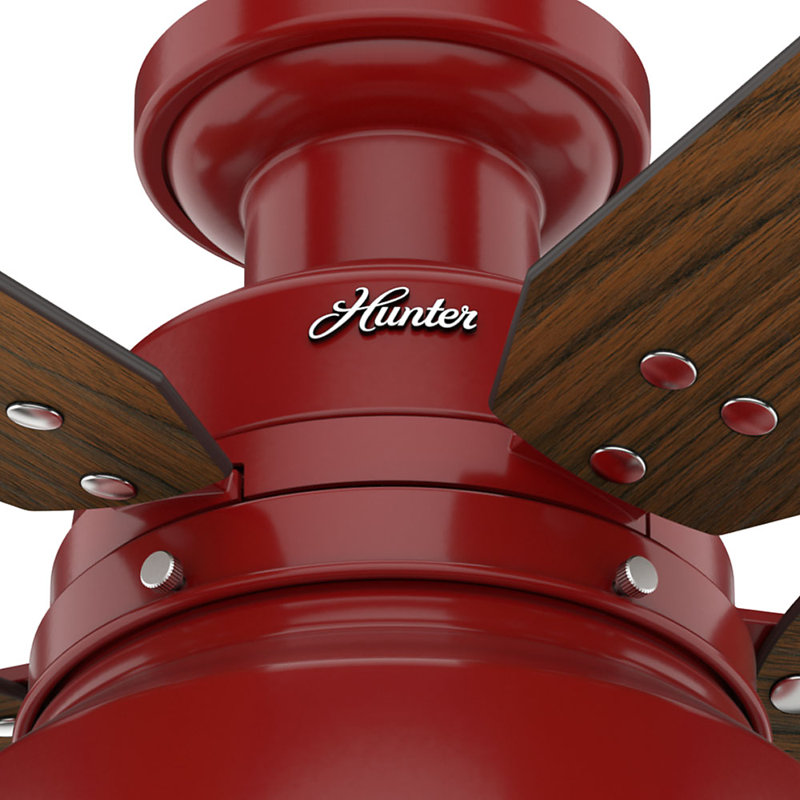 52" Mill Valley 5-Blade Outdoor Ceiling Fan with Light Kit, Barn Red