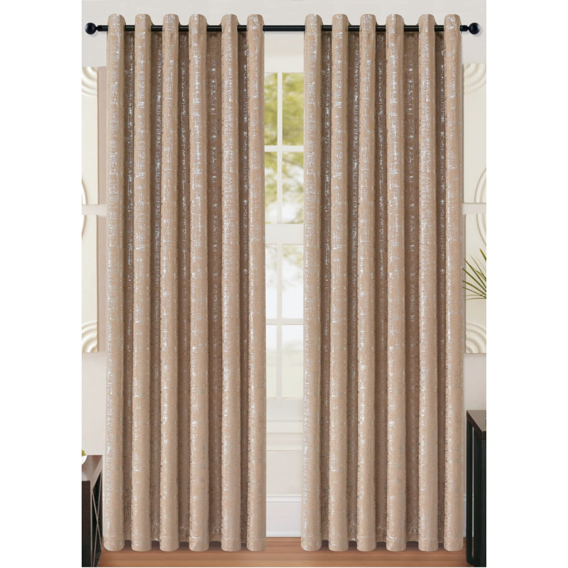 Chehabi Blackout Curtain Pair, Beige, Width 229 x Drop 229 cm