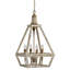 Lustre géométrique unique à 4 lumières avec détails en bois Arlien