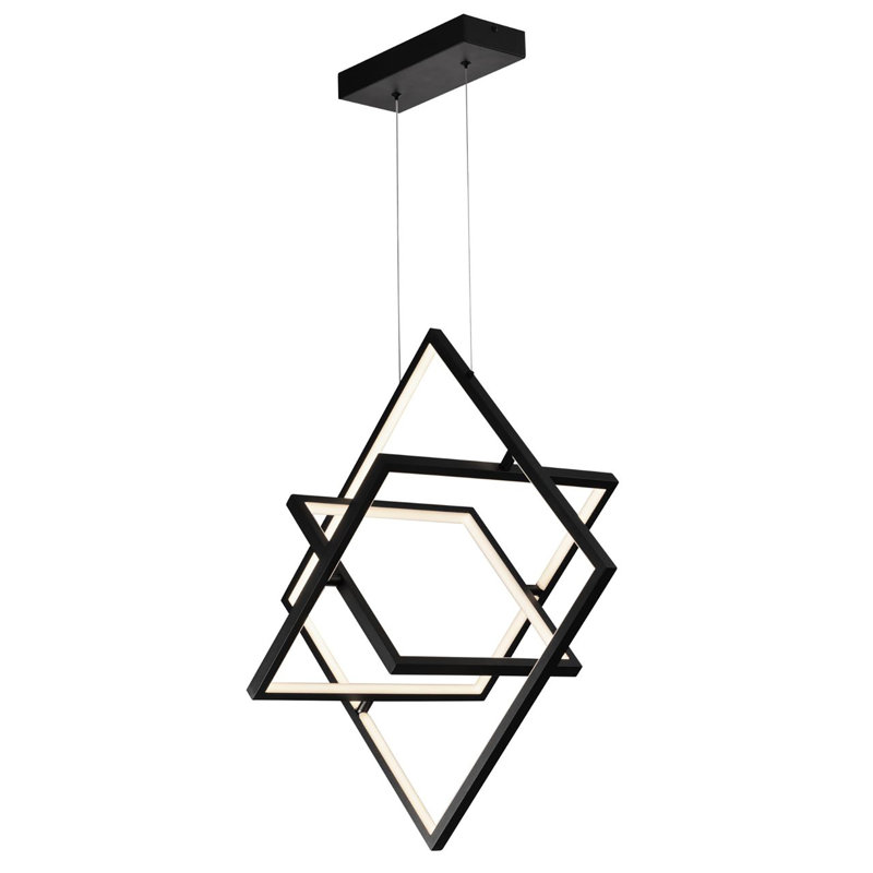 Luminaire suspendu linéaire unique à 3 lumières Graymar, H 60 po x l 10,6 po x P 19,8 po