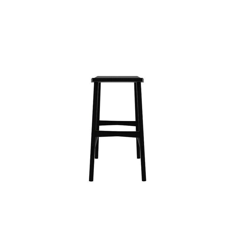 Osso Solid Wood Stool, Black, Counter Stool (26.5" Seat Height)