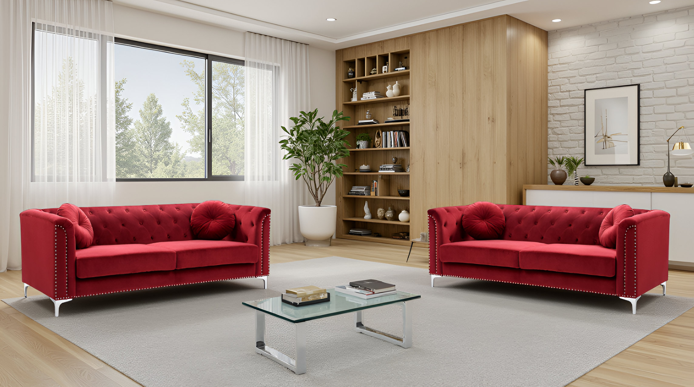 Ebern Designs Colmar Velvet Sofa Set Of 2 | Wayfair
