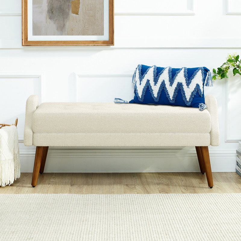 Banc de salon moderne avec coussin moelleux, Beige