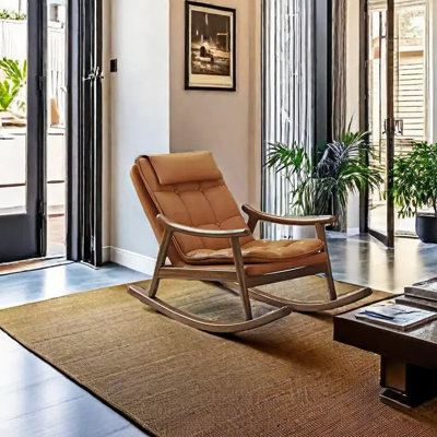 Chaise berçante en bois massif