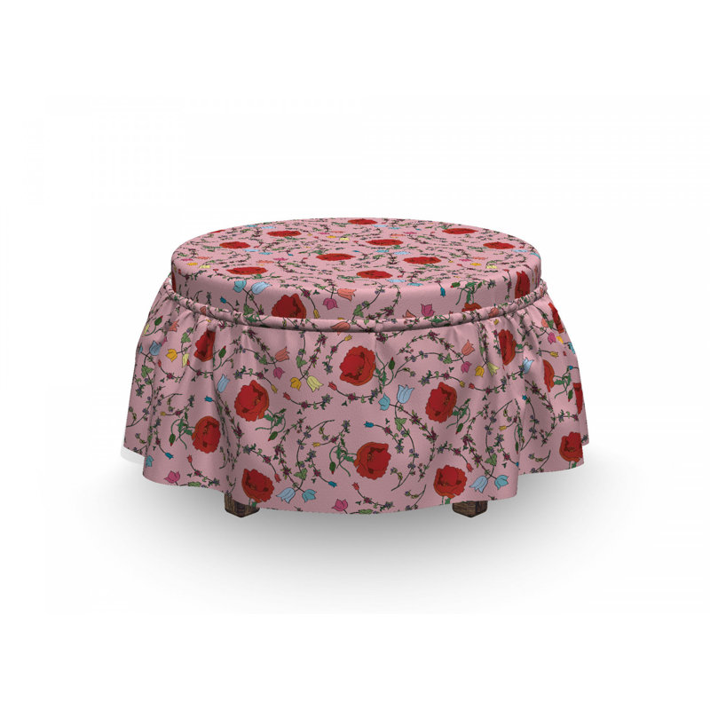 Housse pour repose-pieds fleurs fleuries
