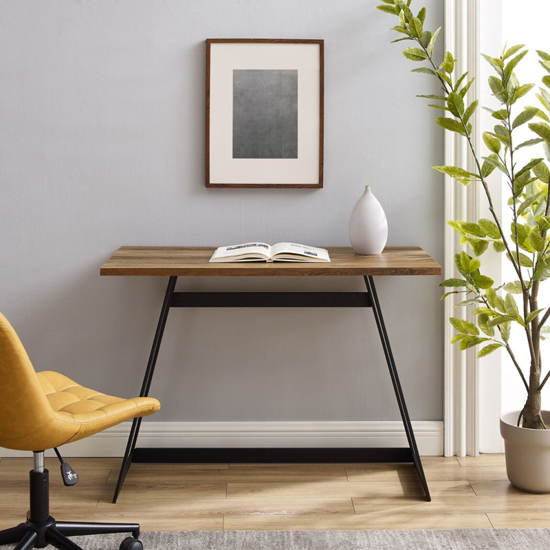Walburg Metal Base Leaning / Ladder Desk, Brown