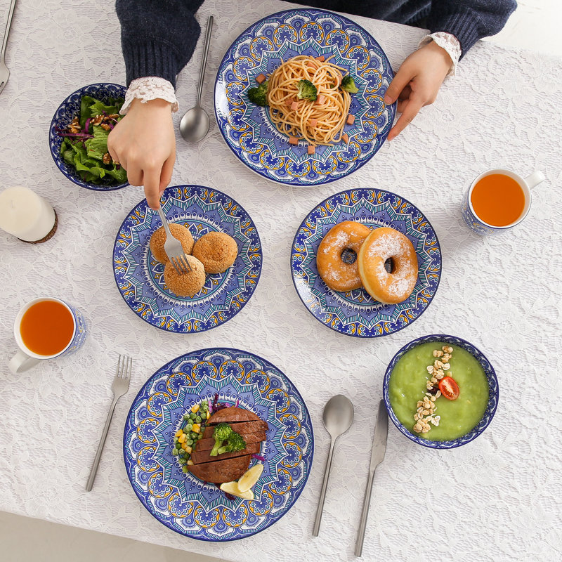 16 Piece Dinnerware Set, Service for 4, Sapphire