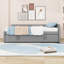 Lit de jour double rembourré en forme de L avec lit gigogne simple-1217777519