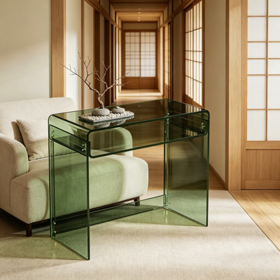 Modern Acrylic Laptop Desk Workstation - Multi-Purpose Slim Study Table And Home Office Console Table With Sleek Design