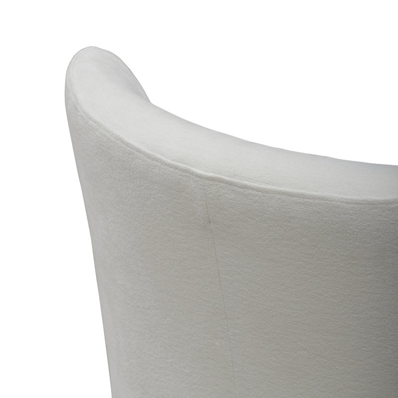 Faouzi Accent Dining Chair W/ Casters, Ivory Polyester