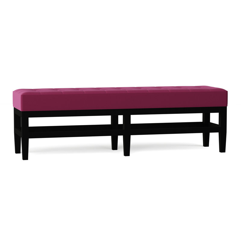 Galindo-White Upholstered Bench, Black, Klein Pink