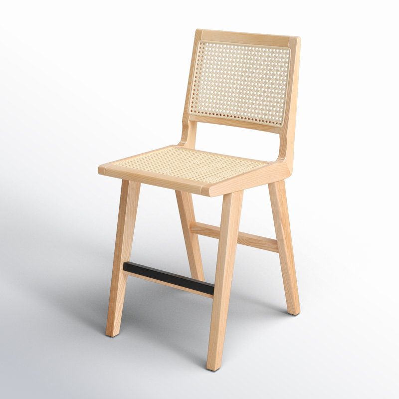 Atticus Counter Stool with Solid Wood Frame, Natural, Counter Stool (23.2" Seat Height)