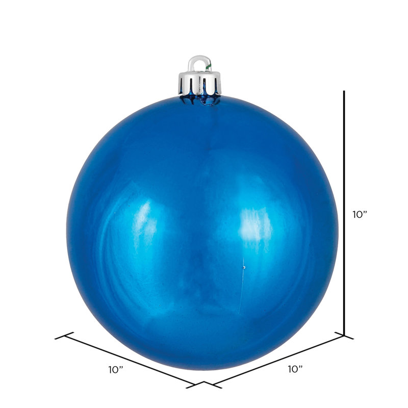 Décoration de boule décorative des Fêtes, Bleu brillant, 10"