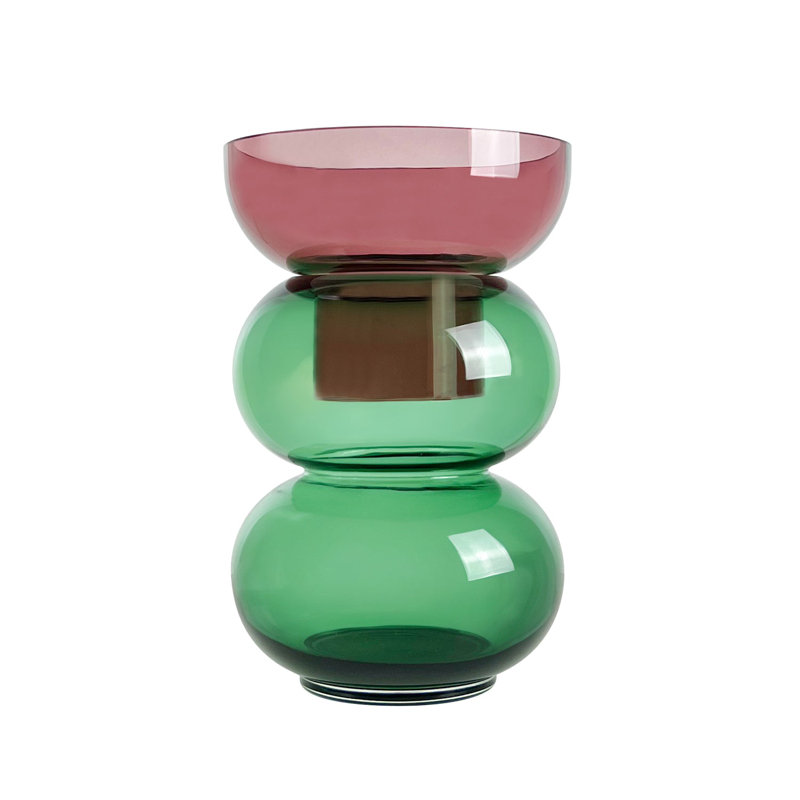 À pot(s), H 12 po x l 8,07 po x P 8,07 po, Rose/vert