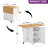 Folding Drop Leaf Kitchen Island Cart With 10 Gallon Trash Can Storage Racks Cabinet & Power Outlet