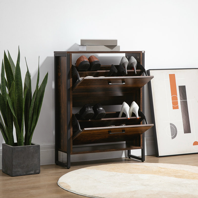12 Pair Flip Down Shoe Storage