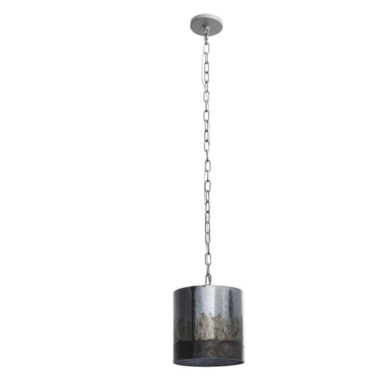 Mini-luminaire suspendu 1 lumière Cannery, Silver, Ombre Galvanized