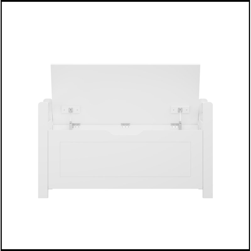 Banc avec rangement rabattable et siège souple, White