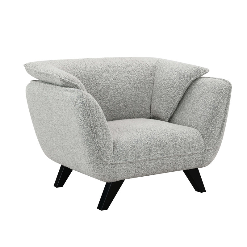 Fauteuil bouclé gris clair